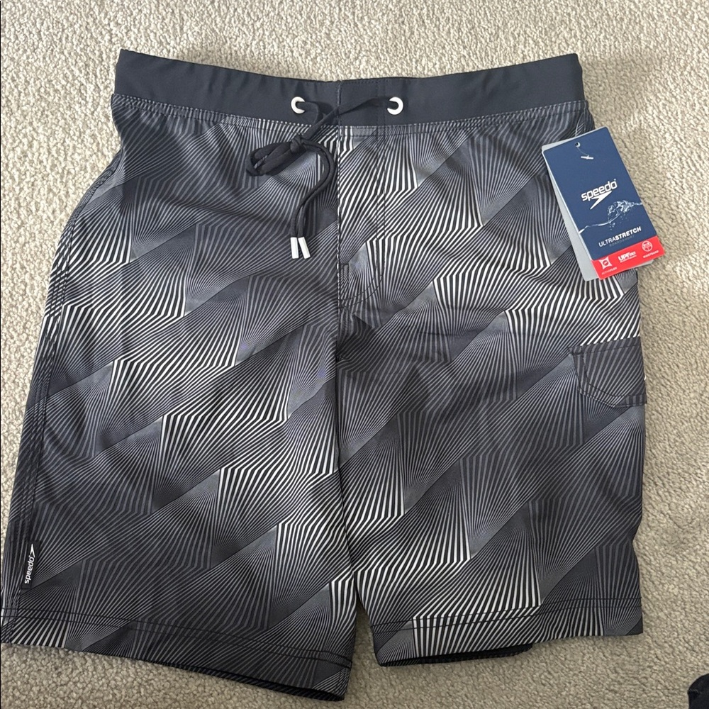NEW Speedo swim shorts trunks waist 30 NWT Ultra stretch UPF 50 small
